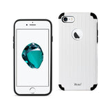 iPhone 7 Rugged Metal Texture Hybrid Case With Ridged Back