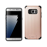 Samsung Galaxy Note 7 Rugged Metal Texture Hybrid Case With Ridged Back