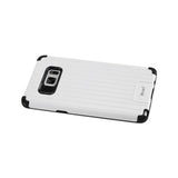  Samsung Galaxy Note 7 Rugged Metal Texture Hybrid Case With Ridged Back In Black White