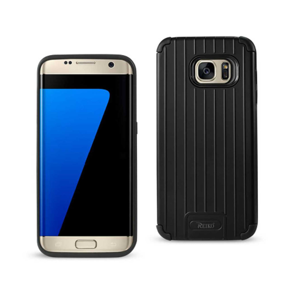 Samsung Galaxy S7 Edge Rugged Metal Texture Hybrid Case With Ridged Back