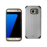 Samsung Galaxy S7 Edge Rugged Metal Texture Hybrid Case With Ridged Back