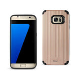 Samsung Galaxy S7 Edge Rugged Metal Texture Hybrid Case With Ridged Back