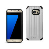 Samsung Galaxy S7 Edge Rugged Metal Texture Hybrid Case With Ridged Back