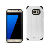 Samsung Galaxy S7 Edge Rugged Metal Texture Hybrid Case With Ridged Back