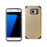 Samsung Galaxy S7 Rugged Metal Texture Hybrid Case With Ridged Back