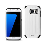 Samsung Galaxy S7 Rugged Metal Texture Hybrid Case With Ridged Back