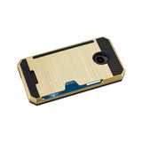  Alcatel Dawn/ Streak Slim Armor Hybrid Case With Card Holder In Gold