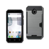 Alcatel Dawn/ Streak Slim Armor Hybrid Case With Card Holder