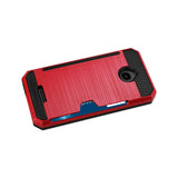  Alcatel Dawn/ Streak Slim Armor Hybrid Case With Card Holder In Red