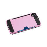  Alcatel One Touch Idol 4 Slim Armor Hybrid Case With Card Holder In Pink