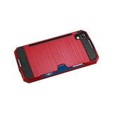  Alcatel One Touch Idol 4 Slim Armor Hybrid Case With Card Holder In Red