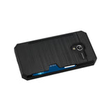  Alcatel Tru Slim Armor Hybrid Case With Card Holder In Black