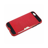  iPhone 6 Plus Slim Armor Hybrid Case With Card Holder In Red