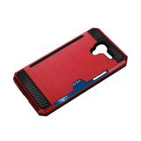  Kyocera Hydro View Slim Armor Hybrid Case With Card Holder In Red