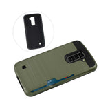  LG K10 Slim Armor Hybrid Case With Card Holder In Green