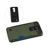  LG K8 Slim Armor Hybrid Case With Card Holder In Green