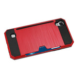  LG X Style/ Tribute Hd Slim Armor Hybrid Case With Card Holder In Red