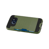  Samsung Galaxy S6 Edgeslim Armor Hybrid Case With Card Holder In Green