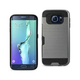 Samsung Galaxy S6 Edgeslim Armor Hybrid Case With Card Holder