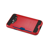  Samsung Galaxy J3 Slim Armor Hybrid Case With Card Holder In Red