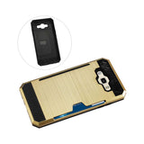  Samsung Galaxy J7 Slim Armor Hybrid Case With Card Holder In Gold