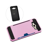  Samsung Galaxy J7 Slim Armor Hybrid Case With Card Holder In Pink