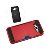  Samsung Galaxy J7 Slim Armor Hybrid Case With Card Holder In Red