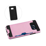  Samsung Galaxy Note 7 Slim Armor Hybrid Case With Card Holder In Pink