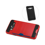  Samsung Galaxy On5/ J5 Slim Armor Hybrid Case With Card Holder In Red