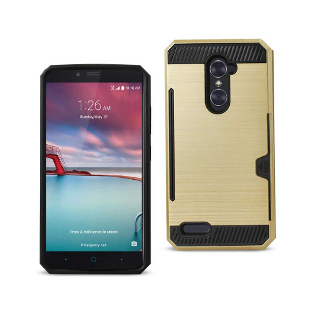 ZTE Zmax Pro Slim Armor Hybrid Case With Card Holder