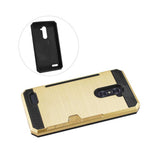  ZTE Zmax Pro Slim Armor Hybrid Case With Card Holder In Gold