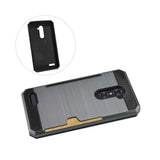  ZTE Zmax Pro Slim Armor Hybrid Case With Card Holder In Gray