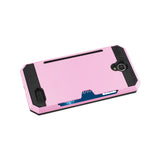  ZTE Warp 7/ Z959 Slim Armor Hybrid Case With Card Holder In Pink