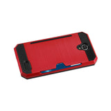  ZTE Warp 7/ Z959 Slim Armor Hybrid Case With Card Holder In Red