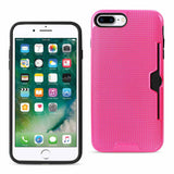 iPhone 7 Plus Slim Mesh Surface Armor Hybrid Case With Card Holder