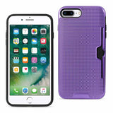 iPhone 7 Plus Slim Mesh Surface Armor Hybrid Case With Card Holder