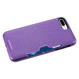  iPhone 7 Plus Slim Mesh Surface Armor Hybrid Case With Card Holder In Purple