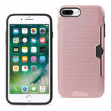 iPhone 7 Plus Slim Mesh Surface Armor Hybrid Case With Card Holder