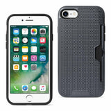 iPhone 7 Slim Mesh Surface Armor Hybrid Case With Card Holder