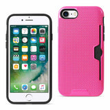 iPhone 7 Slim Mesh Surface Armor Hybrid Case With Card Holder