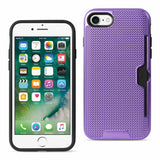 iPhone 7 Slim Mesh Surface Armor Hybrid Case With Card Holder