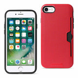 iPhone 7 Slim Mesh Surface Armor Hybrid Case With Card Holder