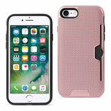 iPhone 7 Slim Mesh Surface Armor Hybrid Case With Card Holder