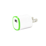  1 Amp Dual Color Portable USB Travel Adapter Charger In Green White