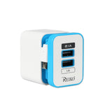  2 Amp Dual Port Portable Travel Adapter Charger In Blue