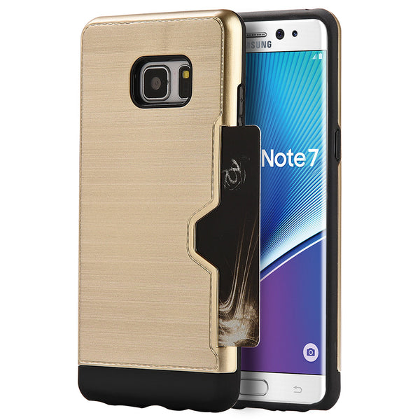 Samsung Galaxy Note 7 Card-Away Silk Dual Hybrid Case