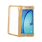  Samsung Galaxy On5/ J5 Clear Bumper Case With Air Cushion Shock Absorption In Clear Gold