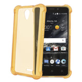  ZTE Maven 2/ Chapel (Z831) Clear Bumper Case With Air Cushion Protection In Clear Gold