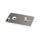  iPhone 7 Plus Mirror Effect Clear Case With Air Cushion Shock Absorption In Silver