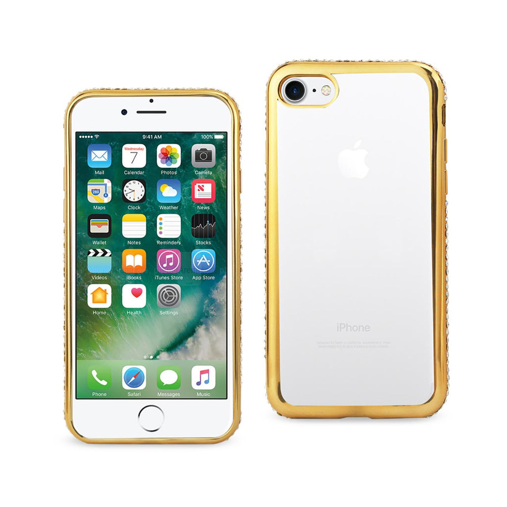 iPhone 7 Soft Tpu Slim Clear Case With Diamond Frames